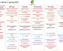 Menu for allergy folder SPRING wk 2  2025